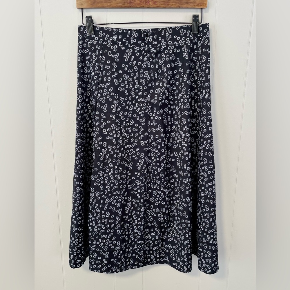Women’s Floral Print High Waist Split Hem Midi A-Line Skirt - Picture 3 of 8